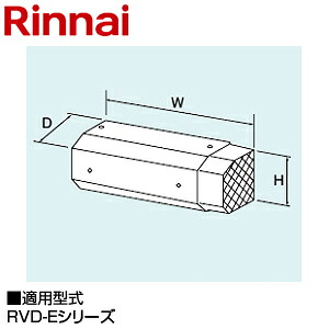 リンナイ ○側方排気ガスアダプター 167×487×107 RVD-Eつづき物 給湯器部材 WOP-7305 ガス給湯器-住宅設備家電-給湯器