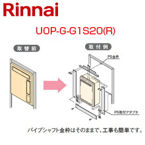 リンナイ 給湯器必要オプション ガスターからリンナイへの取替 PS枠 無目板なしの場合 PS設置型 給湯専用 給湯器部材 UOP-G-G1S20(R)