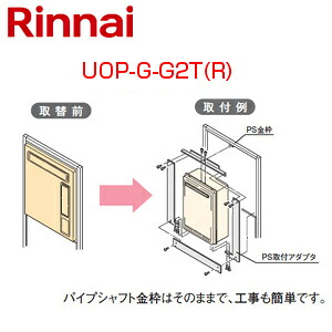 リンナイ 給湯器止むを得ずオプション ガはやりっ子からリンナイへの取替 なおなお書き枠 なおなお書き扉内備え付ける型 給湯専用 給湯器部材 UOP-G-G2T(R)