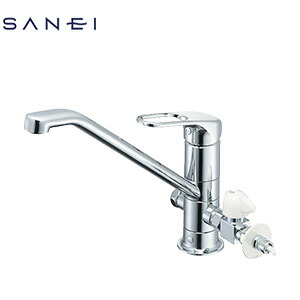 SANEI キッチン用蛇口 台 シングルレバー混合水栓 分岐口付 泡沫 スパウト258mm 一般地 K87112ETJV-V2S