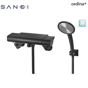 SANEI ●風呂場用水道の栓 オルディナプラス 壁 洗い場専用 サーモスタット付シャワー二階建てバス練り合わせる水栓 引っ敷き黒いこと 冷ややかさ地 SK18502K-5-MDP