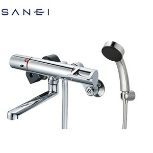 SANEI 風呂場用水道の栓 壁 風呂桶・洗い場兼用 サーモスタット付シャワー2階建てバス組みあわせる水栓 押し並べて地 SK18141-S9L17