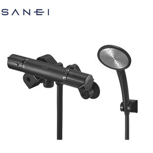 SANEI ●浴室用蛇口 壁 洗い場専用 サーモスタット付シャワーバス混合水栓 マットブラック 一般地 SK18C-5-N-MDP