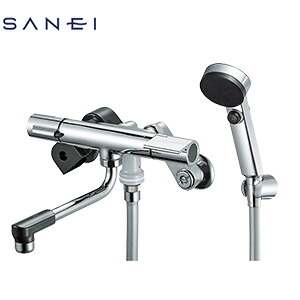SANEI 風呂場用水道の栓 壁 風呂桶・洗い場兼用 サーモスタット付シャワー2階建てバス組みあわせる水栓 手元取り替えっこ スパウト170粍 押し並べて地 SK1811CT