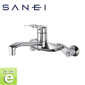SANEI キッチン用蛇口 壁 シングルレバー混合水栓 エコ位置クリック スパウト200mm 一般地 K2710E-3U-13｜住設店