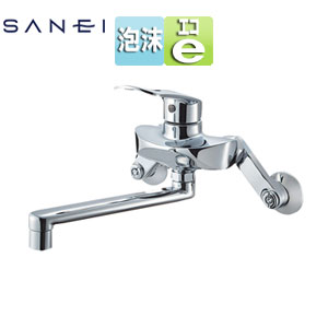 SANEI キッチン用蛇口 COULE 壁 シングル混合水栓 プラスエコ 泡沫 スパウト190mm 一般地 K1712E2-13|住設店
