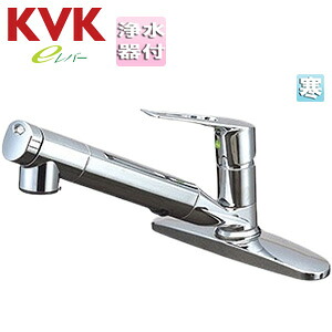 KVK キッチン用蛇口 台 シングルレバー混合水栓 浄水カートリッジ付属 eレバー 泡沫 湯水芯204mm 寒冷地 KM5091ZTECJS|住設店