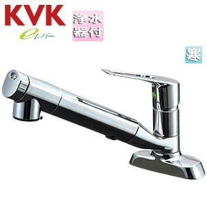 KVK キッチン用蛇口 台 シングルレバー混合水栓 浄水カートリッジ付属 eレバー 泡沫 湯水芯102mm 寒冷地 KM5081ZTECJS