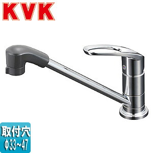 KVK キッチン用蛇口 台 シングルレバー混合水栓 流し台用 取付穴兼用 NSFシャワー 首振りシャワーヘッド 一般地 KM5011UTF|住設店