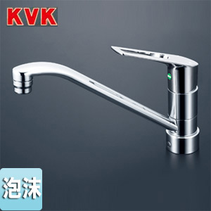 KVK キッチン用蛇口 台 シングルレバー混合水栓 流し台用 上施工タイプ eレバー 泡沫 一般地 KM5011JTEC