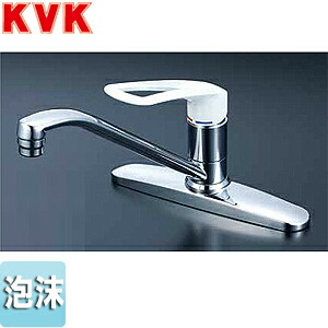 KVK キッチン用蛇口 台 シングルレバー混合水栓 流し台用 長尺ハンドル 泡沫 湯水芯204mm 一般地 KM5091C2