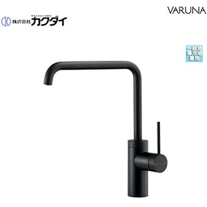 カクダイ キッチン用蛇口 VARUNA 台 シングルレバー混合水栓 スパウト230mm 一般地寒冷地共用 マットブラック 117-140-D