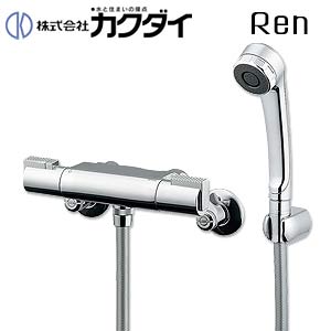 カクダイ 風呂場用水道の栓 Ren 壁 シャワー専用 サーモスタット組みあわせる水栓 スパウトなし 押し並べて地 173-224