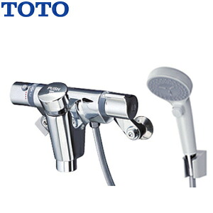 TOTO 浴室用蛇口 壁 洗い場専用 パブリック サーモスタット混合水栓 自閉式 吐水側オートストップ コンフォートウエーブクリックシャワー(樹脂) 一般地 TMF49AY2|住設店