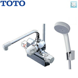 TOTO 浴室用蛇口 台 浴槽・洗い場兼用 サーモスタット付シャワーバス混合水栓 定量止水 コンフォートウエーブシャワー(樹脂) スパウト260mm 湯水芯120mm 寒冷地 TMJ48Y1Z