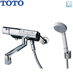 TOTO 浴室用蛇口 壁 洗い場専用 サーモスタット付シャワーバス混合水栓 タッチスイッチ水栓 コンフォートウエーブシャワー(樹脂) スパウト170mm 寒冷地 TMN40TY1Z|住設店