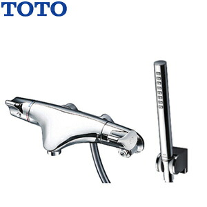 TOTO 浴室用蛇口 ニューウエーブシリーズ 壁 洗い場専用 サーモスタット付シャワーバス混合水栓 コンフォートウエーブシャワー(メタル) シリンダー形 スパウト57mm 一般地 TMNW40AY6|住設店