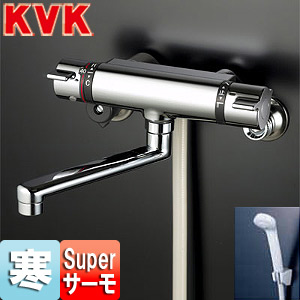 KVK 風呂場用水道の栓 壁 風呂桶・洗い場兼用 KF800Tつづき物 サーモスタット付シャワー二階建てバス練り合わせる水栓 めっき遣りかた 冷ややかさ地 KF800WTR2