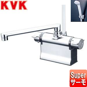 KVK 浴室用台付サーモ　KM3008L　混合水栓 クロームメッキ 40℃対応 浴室用水栓：デッキ形サーモスタット｜商品カテゴリ｜商品