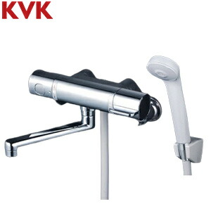 KVK 【SALE】浴室用蛇口 壁 浴槽・洗い場兼用 サーモスタット付シャワーバス混合水栓 eシャワー 一般地 FTB100KT