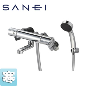 SANEI 風呂場用水道の栓 壁 洗い場専用 サーモスタット付シャワー2階建てバス組みあわせる水栓 スパウト80粍 冷ややかさ地 SK18CK-S9L08