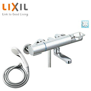 LIXIL 浴室用蛇口 クロマーレS 壁 洗い場専用 サーモスタット付シャワーバス混合水栓 エコフルシャワー 吐水口90mm 寒冷地 BF-KA146TNSG