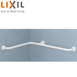 LIXIL ●手すり 壁固定 L型 入隅型 浴室用 長さ:600mm φ34 前出:120mm 樹脂被覆タイプ ホワイト KF-912AE70J/WA