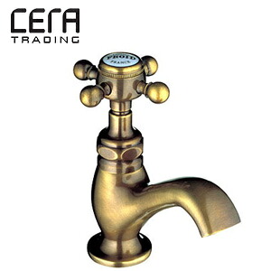 CERA 洗面用水道の栓 オリュス社 ジュリア 台 単水栓 立水栓 スパウト90粍 吐水口高さ53粍 アンティークブラス 原則として地 HR1231-AB