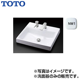 TOTO 洗面器単品 ベッセル式 角形 水栓取付穴径:φ35 中央1ヶ所 ホワイト LS717CM#NW1