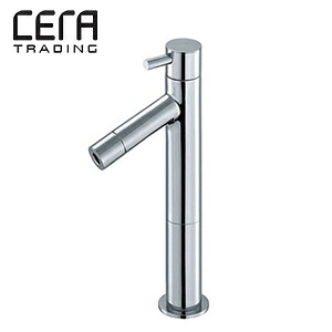 CERA 洗面用蛇口 セラオリジナルコレクション 台 単水栓 立水栓 スパウト80mm 吐水口高さ138mm 整流 クロム CET6500