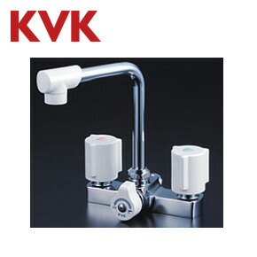 KVK 洗面用蛇口 台 2ハンドル混合水栓 湯水芯120mm 一般地 KM14E