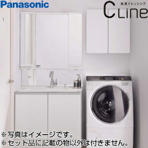 【送料無料】パナソニック ●洗面化粧台セット シーライン スリムD450 間口900mm 両開き スワンネックシングルレバー 3面鏡 一般地 GC-904B