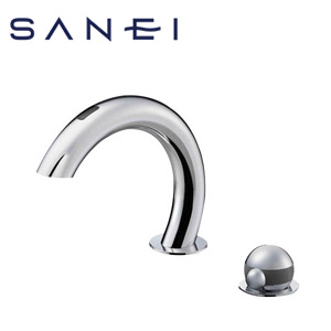 SANEI 洗面用蛇口 Aquage 台 サーモスタット付混合水栓 自動水栓 スパウト169mm 湯水芯120mm 一般地 EK5030-13|住設店