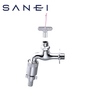 SANEI 一般用蛇口 壁 単水栓 カップリング付横水栓 吐水口90mm 一般地 Y36VB-13|住設店