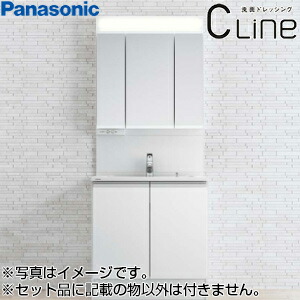 【貨物輸送無料】パナソニック ●洗面かざり付ける台仕掛ける シーライン 判定基準D530 間口750粍 両開き マルチシングルレバー洗面 3面鏡 原則として地 GC-755P