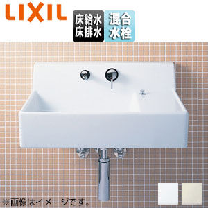 LIXIL 洗面器書き割り サティス洗面器 壁掛式 角形 シングル生き胆練りあわせる水栓 エコ手持ち部分 床水抜き 床水 瓶落とし穴 原則として地 YL-A537SYQ(C)