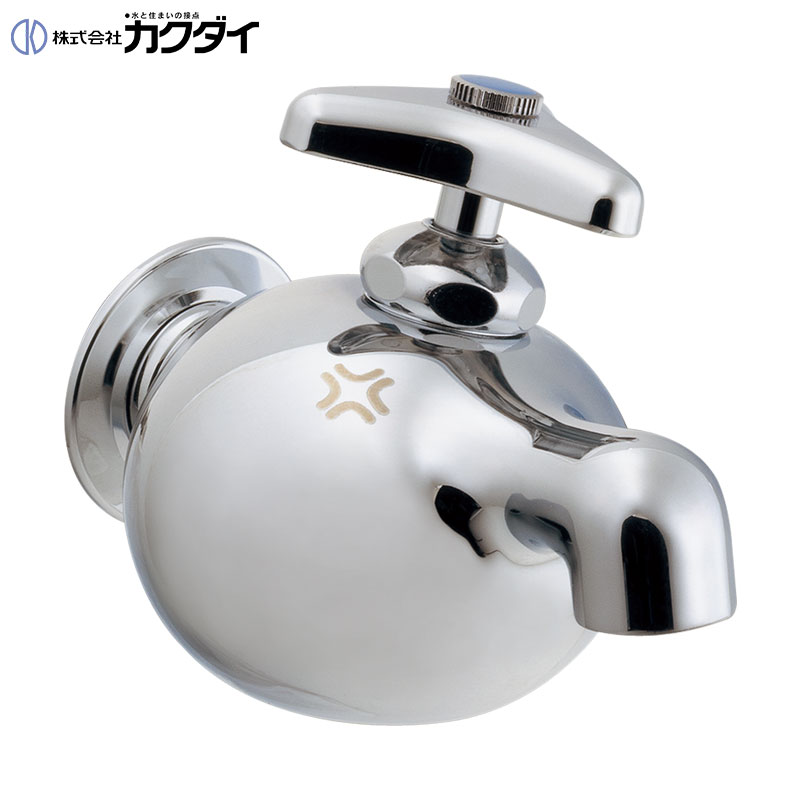 カクダイ 洗面用蛇口 DaReya 壁 単水栓 横水栓 スパウト109mm 誰や!またメタボにしたん?! 一般地 711-061-13|住設店