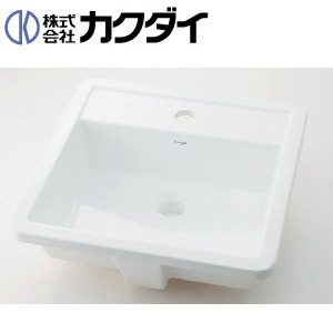 カクダイ 洗面器単品 大層らしいカウンタ式 角形 水栓打っ付け穴径:φ35 真っただ中1渡り廊下 Luju 493-075 洗面用設備-木材・建築資材・設備-花・ガーデン・DIY