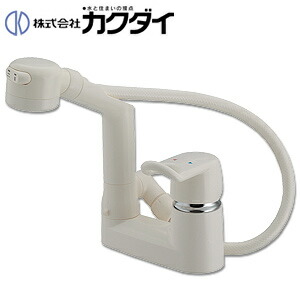 カクダイ 洗面用蛇口 台 シャンプー水栓 シングルレバー混合水栓 スパウト120mm 湯水芯102mm 一般地 185-518