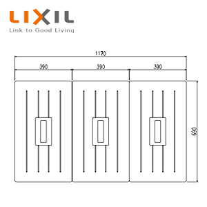 LIXIL ふろふた 組みふた 3枚組 690mm×390mm アイボリー ポリエック用 ポリエックBL認定品 浴槽部材 TWB-120