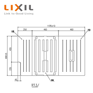 LIXIL ふろふた 組みふた 3枚組 690mm×460mm(2枚) 660mm×250mm(1枚) アイボリー ホールインワン浴槽用 浴槽部材 TB-120SKL(R)