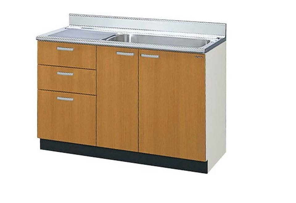 LIXIL[GS-S-120MXT]木製キャビネットＧＳシリーズ　流し台３段引き出し