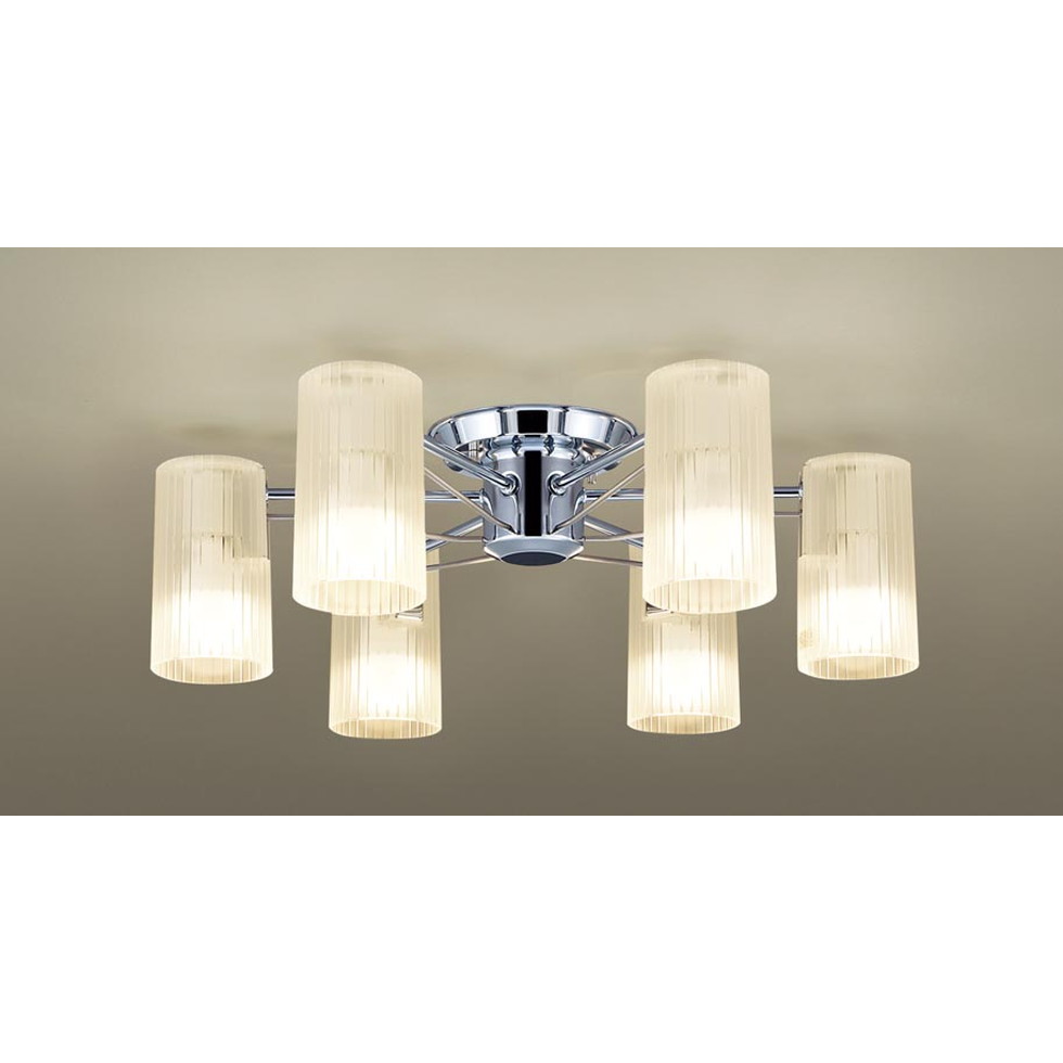 パナソニック[LGB57660K]天井吊下型　LED（電球色）　シャンデリア　Uライト方式　LED電球交換型　白熱電球60形6灯器具相当／～12畳シャンデリア