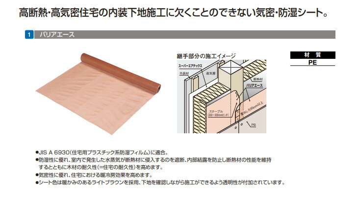 新しいコレクション バリアエース100W フクビ 防湿シート 気密 1巻 屋内用 BRA100W 厚さ0.1mm 幅2000mm 長さ100m  エクステリア・ガーデンファニチャー