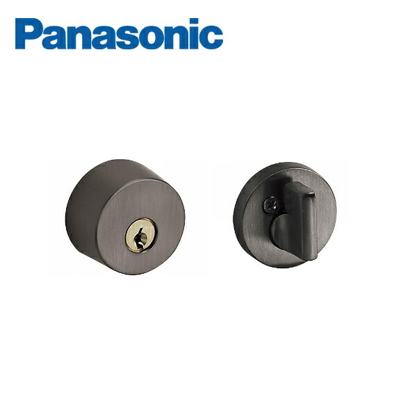 パナソニック 内装ドア ハンドル用錠前 キー付錠 丸型 オフブラック色(塗装) MJE1HA18BK Panasonic