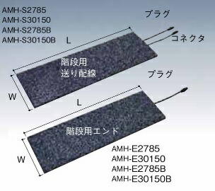 アサヒ特販 融雪マット 階段用 エンド(端末) AMH-E30150 (135W) W300×L1500×t17
