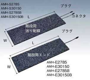 アサヒ特販 融雪マット 階段用 エンド(端末) AMH-E30150 (135W) W300×L1500×t17