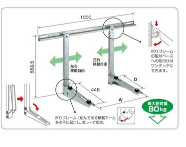 楽天市場】バクマ工業 エアコン室外ユニット用据付架台 壁面用