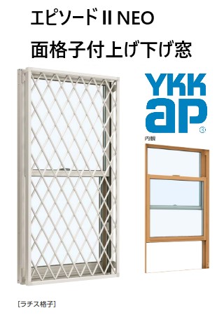 YKKAP 幕間劇IINEO 面透かし彫り付片上げ下げ窓 Loｗ-E 07407 Ｗ780×Ｈ770 ラチス透かし彫り 断熱窓 脂軽銀練りあわせる 窓枠 窓