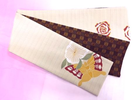 「ひさかたろまん」リヴァーシブル細帯 リヴァーシブル半巾帯 日本製